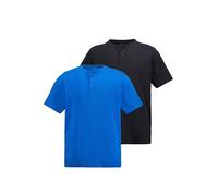 JP 1880 Henley Lot de 2 T-Shirt, Bleu Clématite, XXXXXL Homme