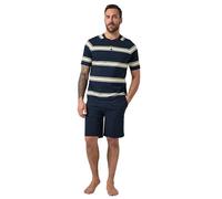 JP 1880 Henley Raglan Pyjama rayé 1/2 pour Homme, Bleu Marine, 6XL