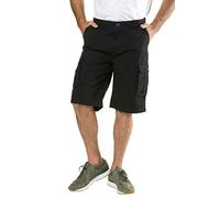 JP 1880 Homme Grandes Tailles Bermuda Cargo Pur Coton, Coupe Confortable Noir 60 717028 10-60