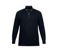 JP 1880 Homme Grandes Tailles Pull col Montant à Zip, Fine Maille Pur Coton Bleu Marine foncé 6XL 716842 76-6XL