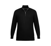 JP 1880 Homme Grandes Tailles Pull col Montant à Zip, Fine Maille Pur Coton Noir 5XL 716842 10-5XL