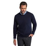 JP 1880 Homme Grandes Tailles Pull col Rond, Fine Maille, Pur Coton Bleu Marine foncé 4XL 708261 70-4XL