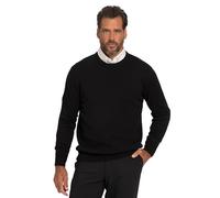 JP 1880 Homme Grandes Tailles Pull col Rond, Fine Maille, Pur Coton Noir 3XL 708261 10-3XL