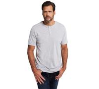 JP 1880 Henley, Basic, Knopfleiste, Halbarm T-Shirt 1/2, Gris mélangé, 6XL Hommes