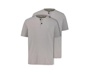 JP 1880 Homme Henleys, 2er-Pack T-Shirt 1/2, Gris Chiné, 3XL EU
