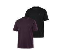 JP 1880 Homme T-Shirts, Basic, 2er-Pack, Rundhals, BIS 8XL, Mauve Foncé, 3XL EU