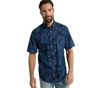 JP 1880 Hommes Chemise à Manches Courtes et col à Pointes boutonnées, imprimé à Fleurs - Coupe Modern Fit Marine foncé 2XT 801458730-2XT