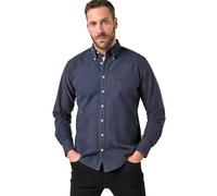 JP 1880 Hommes Chemise Oxford, Finition FLEXNAMIC®, Manches Longues et col à Pointes boutonnées, Coupe Modern Fit Bleu Marine 4XL 844689130-4XL