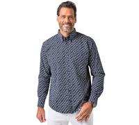 JP 1880 Hommes Grandes Tailles Chemise à Motif Floral, Manches Longues et col à Pointes boutonnées, Coupe Modern Fit Bleu Marine 3XL 845073130-3XL
