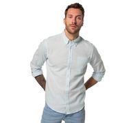 JP 1880 Hommes Grandes Tailles Chemise en Lin mélangé, Manches Longues et col à Pointes boutonnée, Coupe Modern Fit Bleu Glacier 7XL 782629720-7XL