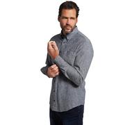 JP 1880 Hommes Grandes Tailles Chemise en Lin mélangé. Manches Longues et col à Pointes boutonnées - Coupe Modern Fit Bleu Jean 6XL 782629902-6XL