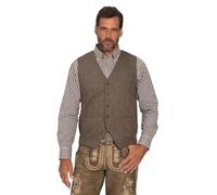 JP 1880 Hommes Grandes tailles Gilet en tweed de costume bavarois, laine mélangée et motif Salt & pepper. Dos en maille brunâtre 7XL 818705343-7XL