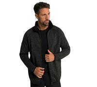 JP 1880 Jay-pi Veste Polaire d'extérieur Cardigan, Noir, XXXXXXL Homme