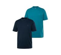 JP 1880 Hommes Grandes Tailles L-8XL Lot de 2 T-Shirts, col Rond, Collection Basic - Jusqu'au 8 XL pétrole foncé 7XL 702637741-7XL