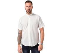 JP 1880 Hommes Grandes Tailles L-8XL Chemise en Lin mélangé, Manches Courtes et col Officier, Coupe Modern Fit Blanc Neige 7XL 815225200-7XL