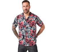 JP 1880 Hommes Grandes Tailles L-8XL Chemise imprimé à Fleurs, Manches Courtes et col cubain, Coupe Cuba Fit Bleu Marine 4XL 845954130-4XL
