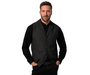 JP 1880 Hommes Grandes tailles L-8XL Gilet en tweed avec technologie FLEXNAMIC®, cols à revers, dos en maille noir 4XL 828736100-4XL