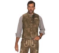 JP 1880 Hommes Grandes tailles L-8XL Gilet traditionnel bavarois. Cuir suédé de chèvre, col montant mousse 68 796703332-68