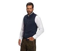 JP 1880 Hommes Grandes tailles L-8XL Gilet traditionnel, en molleton, col Mao et broderies - jusqu'au 7 XL bleu marine 7XL 806778130-7XL