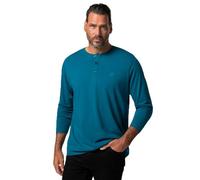 JP 1880 Hommes T-Shirt Henley, Manches Longues et Patte de Boutonnage, Collection Basic - Jusqu'au 8 XL Bleu océan 8XL 702555761-8XL