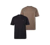 JP 1880 Hommes Grandes Tailles L-8XL Lot de 2 T-Shirts, col Rond, Collection Basic Marron Kaki 4XL 702637343-4XL