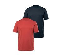 JP 1880 Hommes Grandes Tailles Jusqu'au 8 XL - T-Shirts Basic en Lot de 2, 100% Jersey. Col Rond et Coupe Confortable Rouge Brique 5XL 702637548-5XL