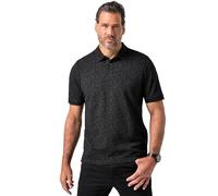 JP 1880 Hommes Grandes Tailles L-8XL Polo en piqué, Manches Courtes et imprimé Poitrine, Esprit Vintage Noir 6XL 845247100-6XL