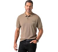 JP 1880 Hommes Grandes Tailles L-8XL Polo en piqué, Manches Courtes et imprimé Poitrine, Esprit Vintage Taupe Sombre 4XL 845158350-4XL