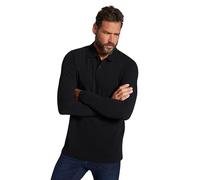 JP 1880 Hommes Grandes Tailles L-8XL Polo en piqué, Manches Longues, Collection Basic - Jusqu'au 8 XL Noir 7XL 799230130-7XL