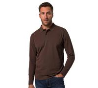 JP 1880 Hommes Grandes Tailles L-8XL Polo Basic à Manches Longues, en Maille piquée - Jusqu'au 8 XL Marron Acajou 5XL 799230115-5XL