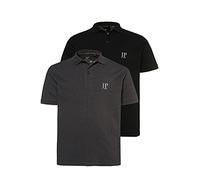 JP 1880 Hommes Grandes Tailles L-8XL Polo Manches Courtes en Coton, Lot de 2 Anthracite chiné, Noir L 704317 11-L