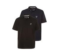JP 1880 Hommes Grandes Tailles L-8XL Polo Manches Courtes en Coton, Lot de 2 Noir/Bleu Marine XL 704317 10-XL