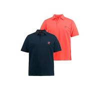 JP 1880 Hommes Grandes Tailles L-8XL Polos Collection Basic, Lot de 2 - Maille piquée et Coton peigné Orange Fluo 8XL 704317643-8XL