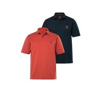 JP 1880 Hommes Grandes Tailles L-8XL Polos Collection Basic, Lot de 2 - Maille piquée et Coton peigné Rouge Brique 5XL 704317548-5XL