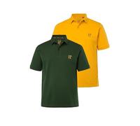 JP 1880 Hommes Grandes Tailles L-8XL Polos Collection Basic, Lot de 2 - Maille piquée et Coton peigné Vert foncé 6XL 704317123-6XL
