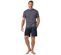 JP 1880 Hommes Grandes Tailles L-8XL Pyjama Deux pièces (T-Shirt rayé + Short), Collection Homewear Bleu Marine 8XL 844060130-8XL