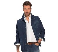JP 1880 Hommes Grandes Tailles L-8XL Surchemise en Denim, Veston en Jean avec col à Revers et Poche Poitrine Bleu Jean 6XL 814212902-6XL