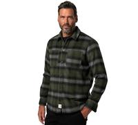 JP 1880 Hommes Grandes Tailles L-8XL Surchemise JP Aware, Flanelle à Carreaux, matières recyclées - Jusqu'au 7 XL Vert Sapin 6XL 830967640-6XL