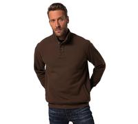 JP 1880 Hommes Grandes Tailles L-8XL Sweat Camionneur, col Montant, Patte de Boutonnage, Jusqu'au 8 XL Chocolat Noir 6XL 831211670-6XL