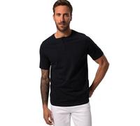 JP 1880 Hommes Grandes Tailles L-8XL T-Shirt Basic à col Tunisien, Manches Courtes et Patte de Boutonnage Bleu Marine XXL 726695785-XXL