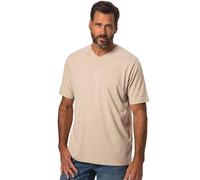 JP 1880 Hommes Grandes Tailles L-8XL T-Shirt Basic, col en V - Jusqu'au 8 XL chiné Naturel 6XL 702415201-6XL