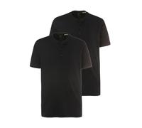 JP 1880 Hommes Grandes Tailles L-8XL T-Shirt col Rond en Coton, Lot de 2 Noir, Noir 7XL 708420 10-7XL