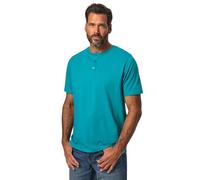 JP 1880 Hommes Grandes Tailles L-8XL T-Shirt Henley, Collection Basic. Manches Courtes et Patte de Boutonnage Turquoise 5XL 726695765-5XL