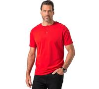 JP 1880 Hommes Grandes Tailles L-8XL T-Shirt Henley, Collection Basic. Manches Courtes et Patte de Boutonnage Rouge 3XL 726695535-3XL