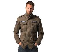 JP 1880 Hommes Grandes Tailles L-8XL Veste de Treillis en Coton, écussons, Style Vintage Vert Mousse 8XL 824338438-8XL