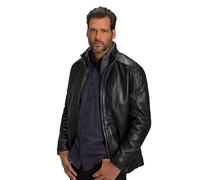 JP 1880 Hommes Grandes tailles L-8XL Veste en cuir nappa d'agneau, empiècement matelassé, zip noir L 809475100-L