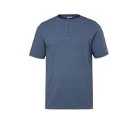 JP 1880 Hommes Grandes Tailles T-Shirt Henley rayé à Manches Courtes et col Rond avec Patte de Boutonnage - Jusqu'au 8 XL Bleu Jean 8XL 828683902-8XL