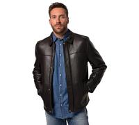 JP 1880 Hommes Grandes Tailles Veste en Cuir, Cuir Nappa Souple (Agneau), Doublure en Polaire - Jusqu'au 7 XL Noisette 6XL 830854110-6XL