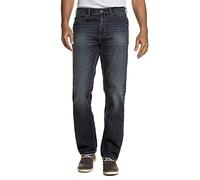 JP 1880 Hommes Jusqu'au 68 - Jean Straight Fit 5 Poches en Tissu Ultra-Stretch à Look usé et détails, Bleu, 56