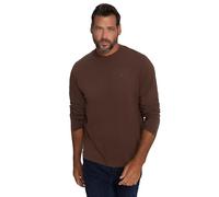 JP 1880 Hommes Jusqu'au 8XL - T-Shirt à Manches Longues Basic en Coton. Coupe Regular Fit, col Rond et Logo brodé Expresso 7XL 702559119-7XL